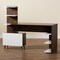 Baxton Studio Tobias Mid-Century Two-Tone White and Walnut Brown Finished Wood Storage Computer Desk with Shelves 181-11692-Zoro - alternate 5